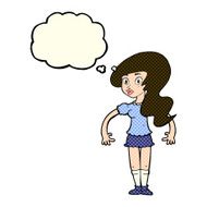 cartoon pretty woman with thought bubble N133
