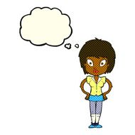 cartoon pretty girl with thought bubble N49