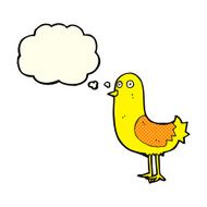 cartoon bird with thought bubble N128