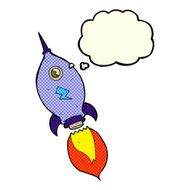 cartoon spaceship with thought bubble N13
