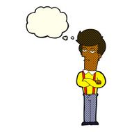 cartoon bored man with thought bubble N17