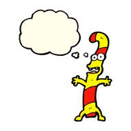 cartoon candy cane with thought bubble N5