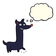 funny cartoon dog with thought bubble N11