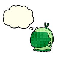 cartoon astronaut helmet with thought bubble N11