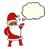 cartoon santa claus with thought bubble N91