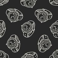 watch doodle drawing seamless pattern background N5