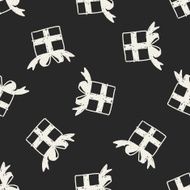 doodle gift box seamless pattern background N2