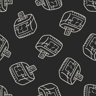 Time card doodle seamless pattern background N2