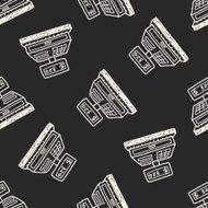 Checkout Machine Doodle seamless pattern background N2