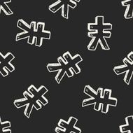 doodle Renminbi seamless pattern background N2