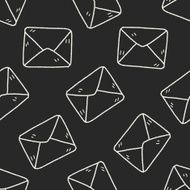 Doodle Mail seamless pattern background N3