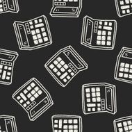 Doodle Calculator seamless pattern background N2