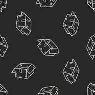 Doodle Box seamless pattern background N6