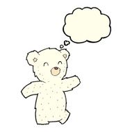 cartoon polar bear with thought bubble N34
