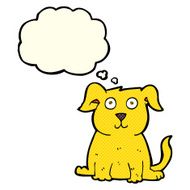 cartoon happy dog with thought bubble N43