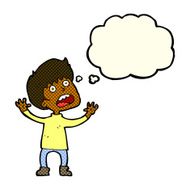 cartoon stressed boy with thought bubble N5