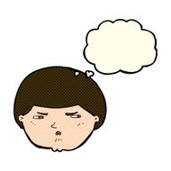 cartoon annoyed man with thought bubble N39