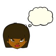 Cartoon Annoyed Woman With Thought Bubble N88