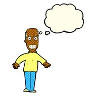 cartoon annoyed old man with thought bubble N31