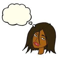 Cartoon Annoyed Woman With Thought Bubble N89