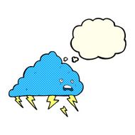 cartoon thundercloud with thought bubble N6