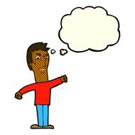 cartoon annoyed man with thought bubble N40