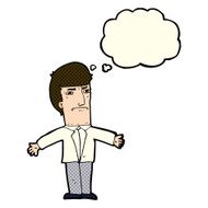cartoon annoyed boss with thought bubble N5