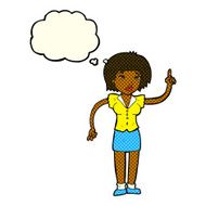 cartoon woman with idea thought bubble N124