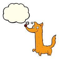 cartoon happy dog with thought bubble N44