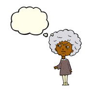 cartoon old lady with thought bubble N6