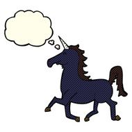 cartoon unicorn with thought bubble N21