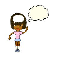 cartoon woman with idea thought bubble N125