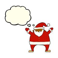 cartoon santa claus with thought bubble N93