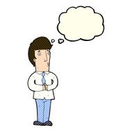 cartoon nervous man with thought bubble N68