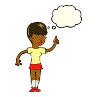 cartoon woman with idea thought bubble N126