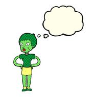 cartoon halloween girl with thought bubble N11