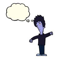 cartoon vampire man with thought bubble N53