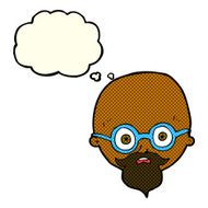 cartoon shocked man with beard thought bubble N10