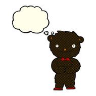 cartoon little black bear with thought bubble N6