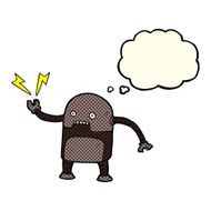 funny cartoon robot with thought bubble N22