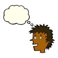 cartoon excited boy with thought bubble N76