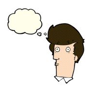 cartoon surprised expression with thought bubble N5