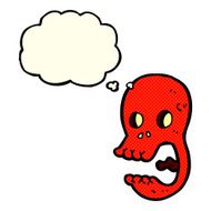 funny cartoon skull with thought bubble N11