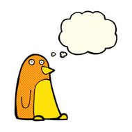 cartoon bird with thought bubble N130