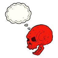cartoon spooky skull with thought bubble N73