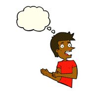 cartoon stressed man with thought bubble N33