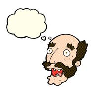 cartoon shocked old man with thought bubble N15