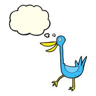 funny cartoon duck with thought bubble N6