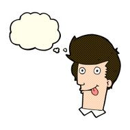 cartoon man with tongue hanging out thought bubble N5