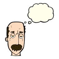 cartoon bored old man with thought bubble N9